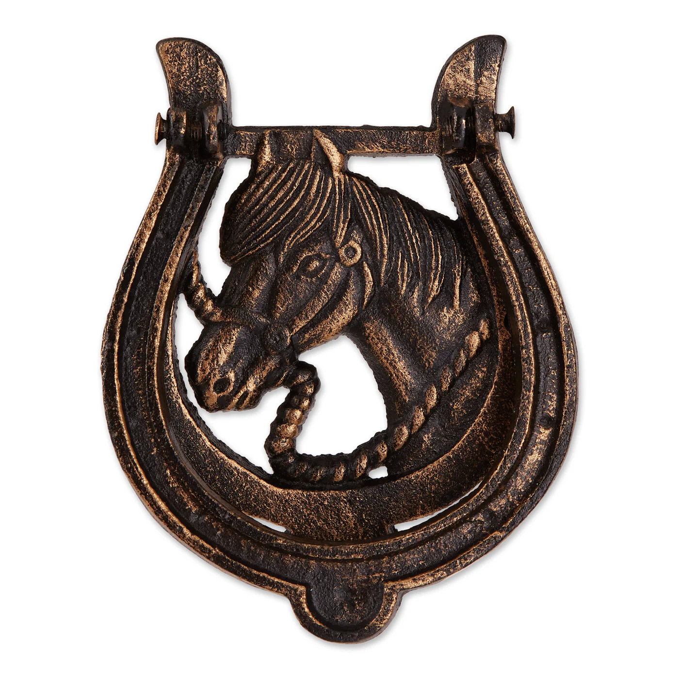 Rustic Horseshoe Cast Iron Door Knocker - Durable and Stylish Entryway Decor