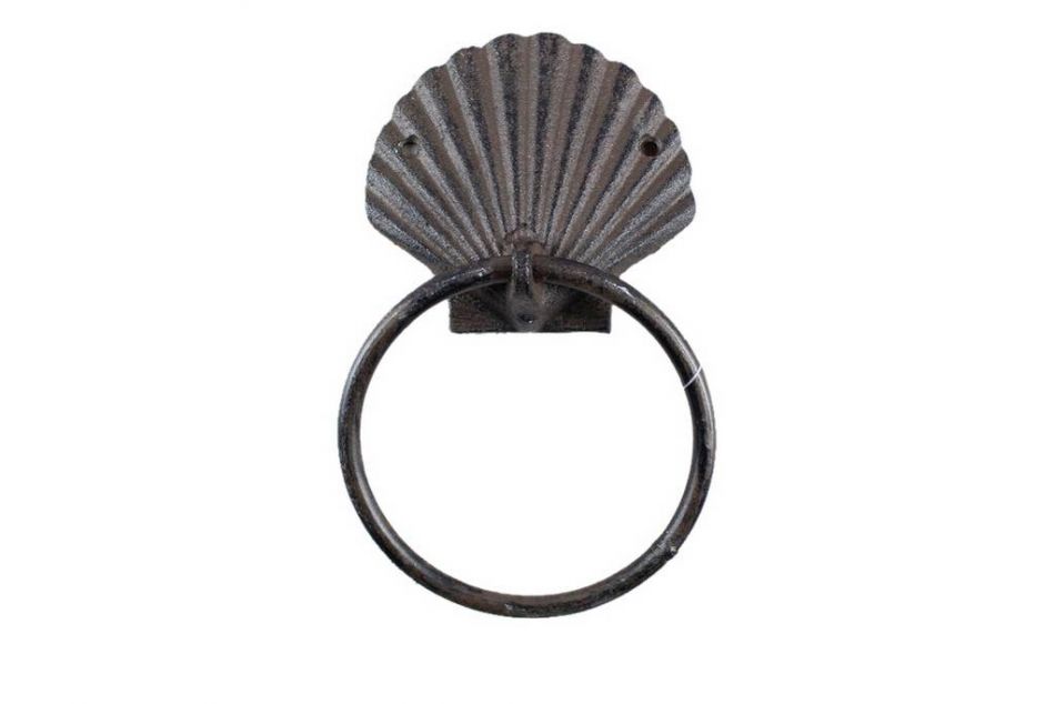 Cast Iron Seashell Towel Holder 8.5""