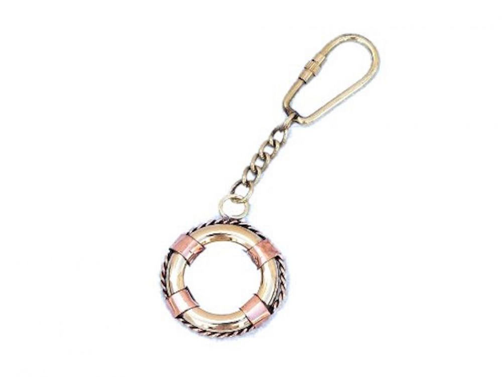 Solid Brass Lifering Keychain 5""
