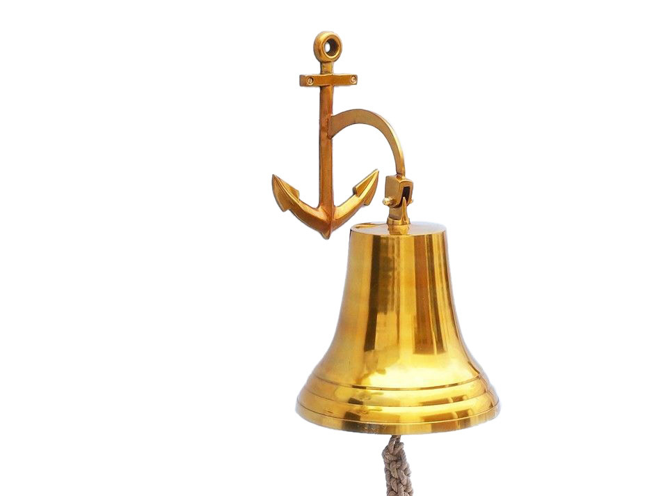 Brass Hanging Anchor Bell 21""