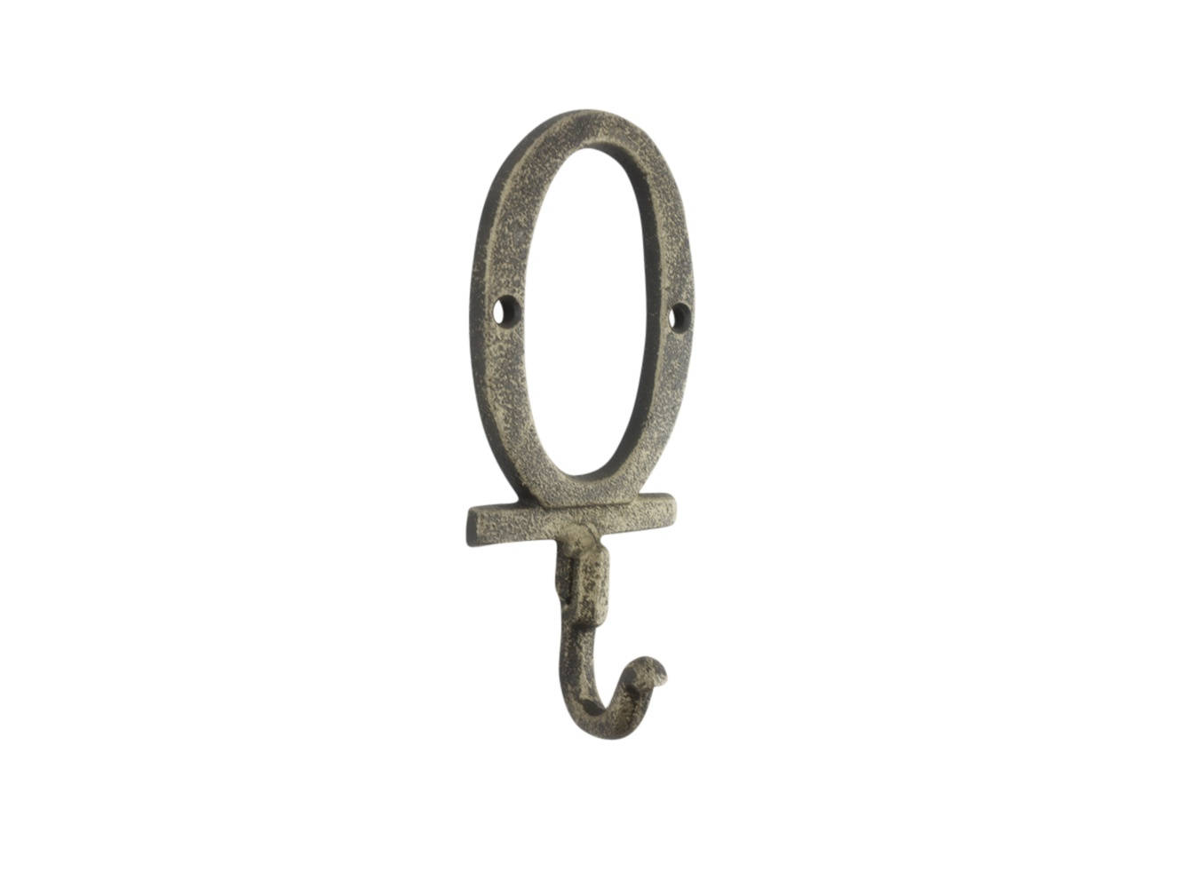 Rustic Gold Cast Iron Letter O Alphabet Wall Hook 6""