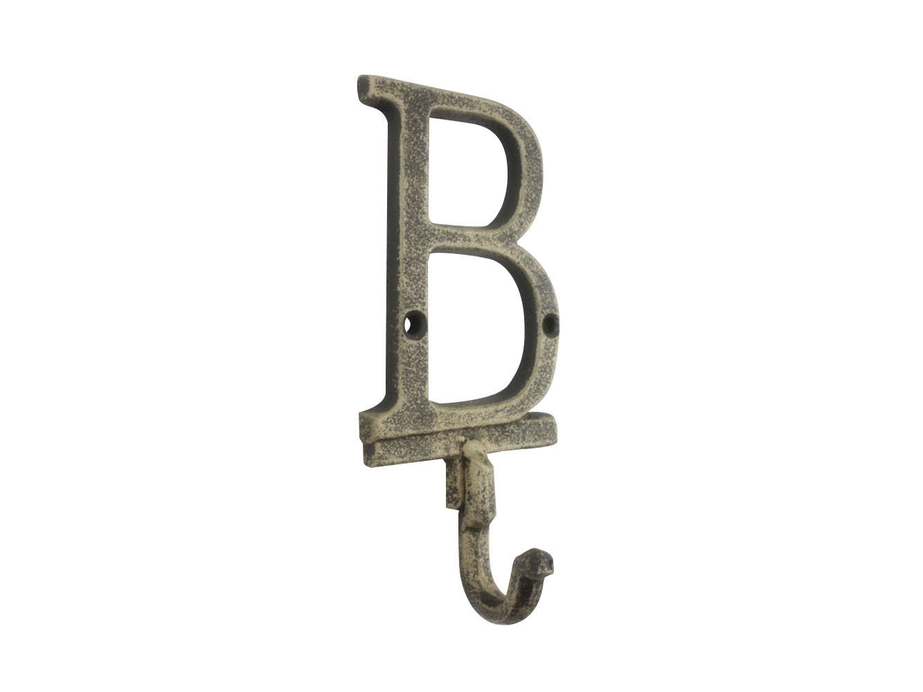 Rustic Gold Cast Iron Letter B Alphabet Wall Hook 6""