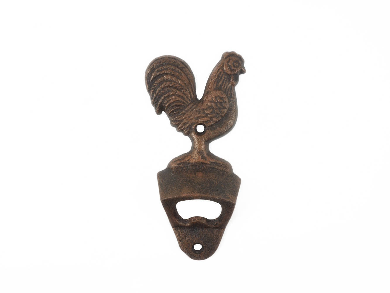 Rustic Copper Cast Iron Rooster Bottle Opener 6""