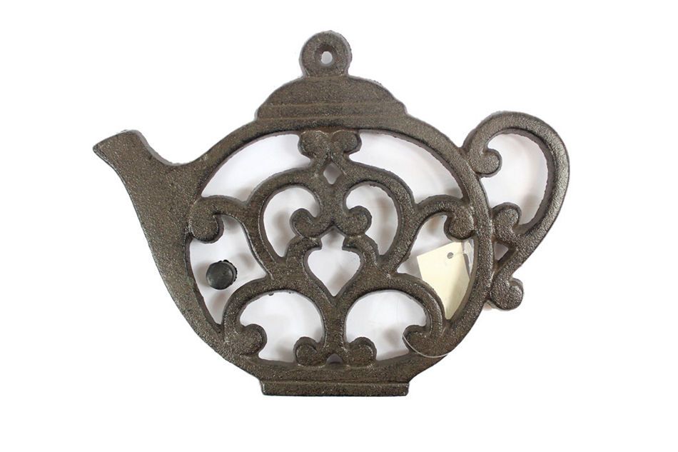 Cast Iron Round Teapot Trivet 8""
