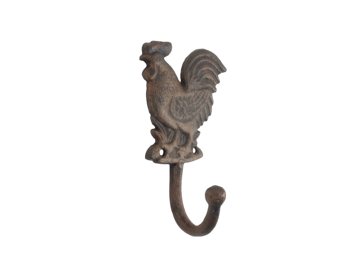 Rustic Copper Cast Iron Rooster Hook 7""