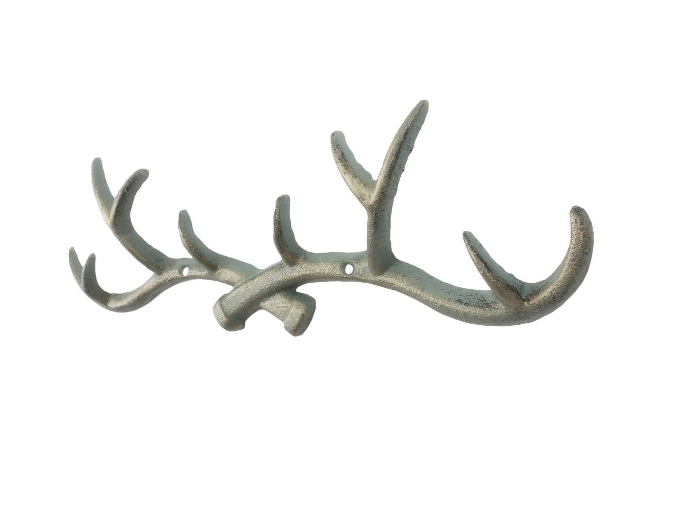 Antique Bronze Cast Iron Antler Wall Hooks 15""