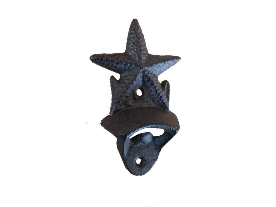 Cast Iron Wall Mounted Starfish Bottle Opener 6""