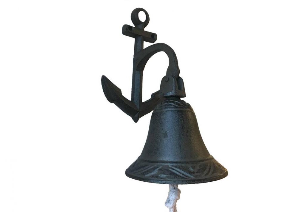 Cast Iron Wall Hanging Anchor Bell 8""