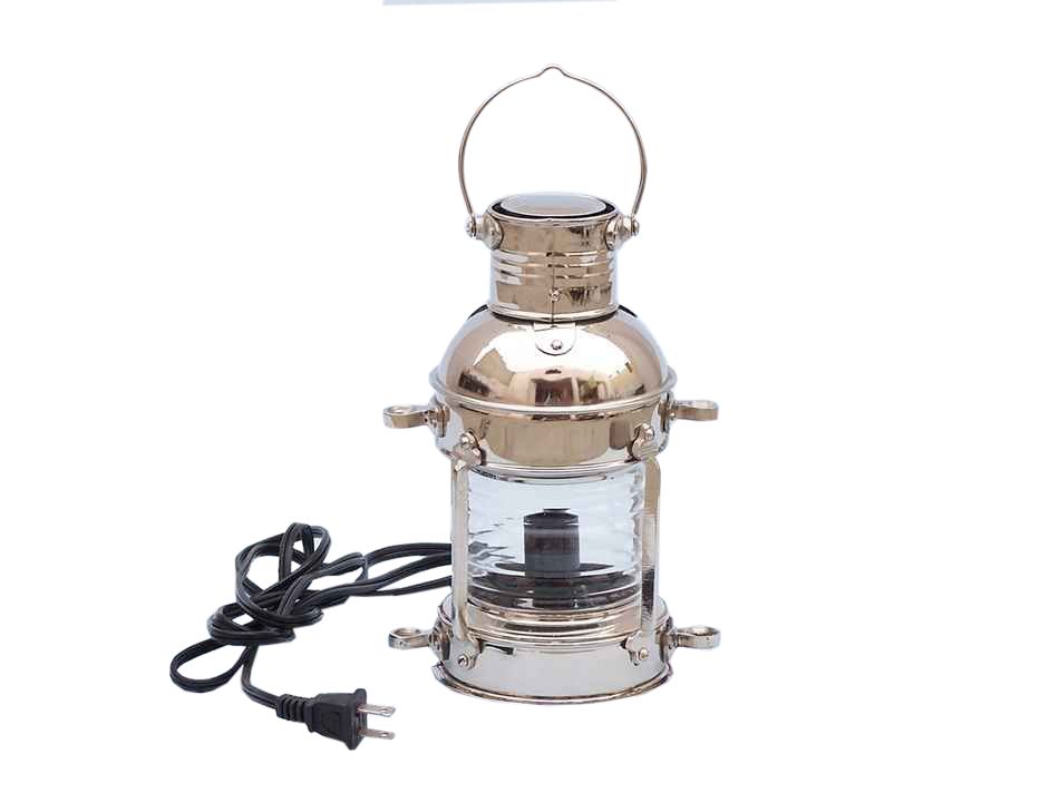 Chrome Anchor Electric Lantern 12""