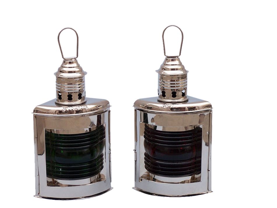 Chrome Port and Starboard Oil Lantern 12""