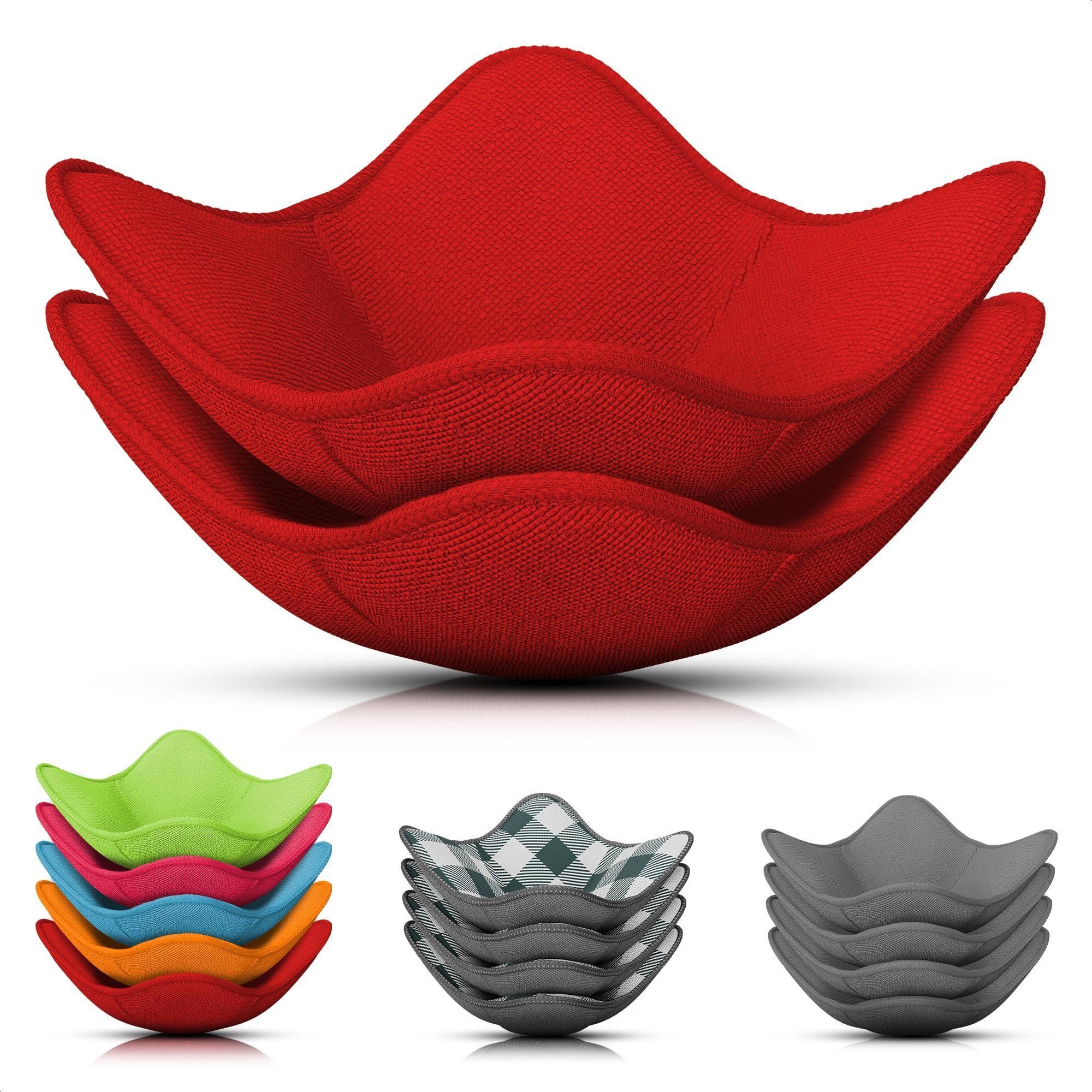 2 Pcs Red Microwave Bowl Holder 7.5 ×7.5 inch Microwave Bowl Cozy with Durable Heat Resistant Fabric for Hot Dishes Effortless Secure Serving of Hot F