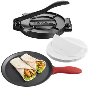 VEVOR Tortilla Press, 8 Inch Cast Iron Tortilla and Roti Maker, Heavy Duty Tortilladora Press