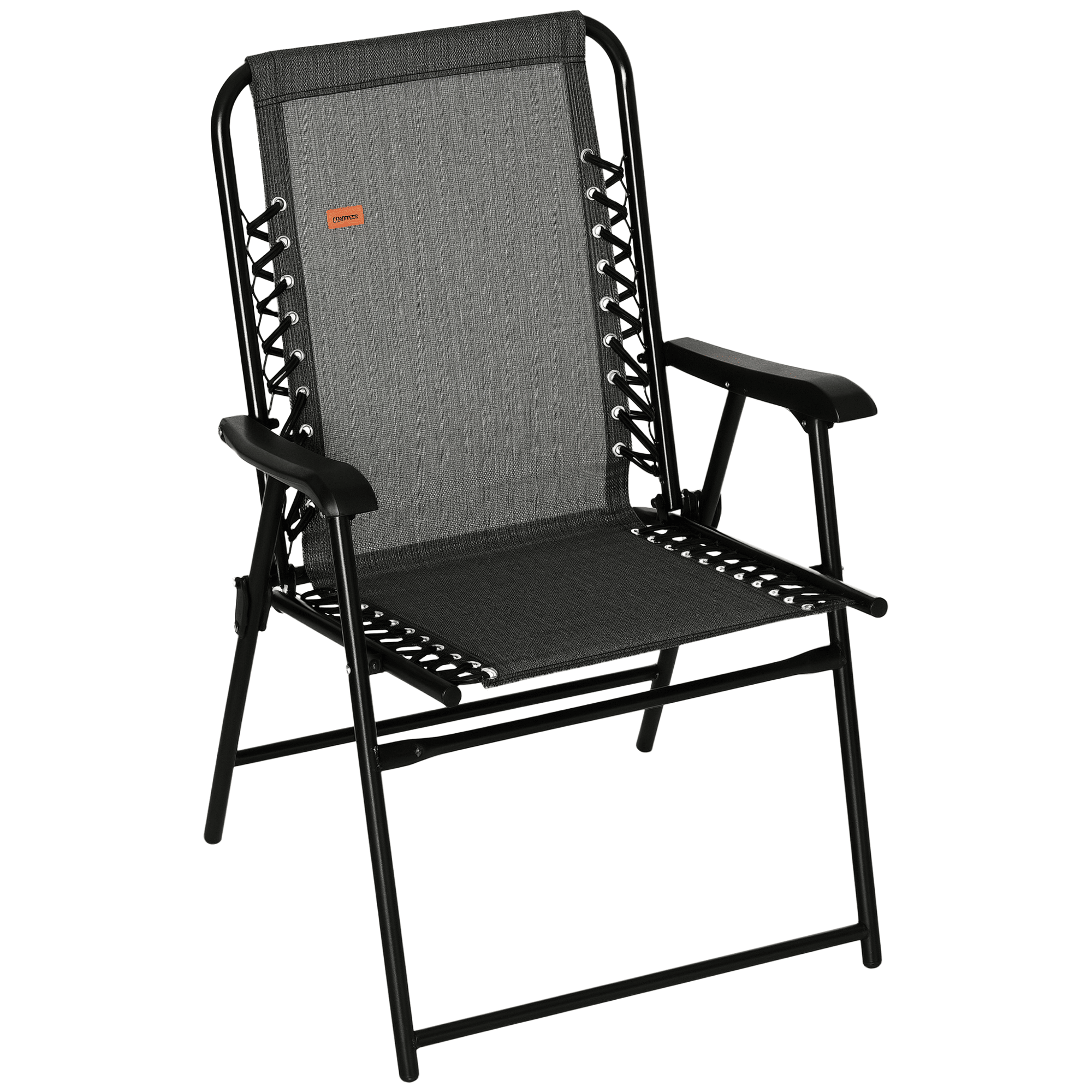 Portable Folding Patio Chair Outdoor Armchair for Camping Pool Beach Lawn Deck Grey