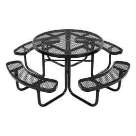 VEVOR Heavy-Duty Picnic Table, Outdoor Furniture Weather Resistant Patio Dining Set, Coated Steel Tables with Umbrella Hole