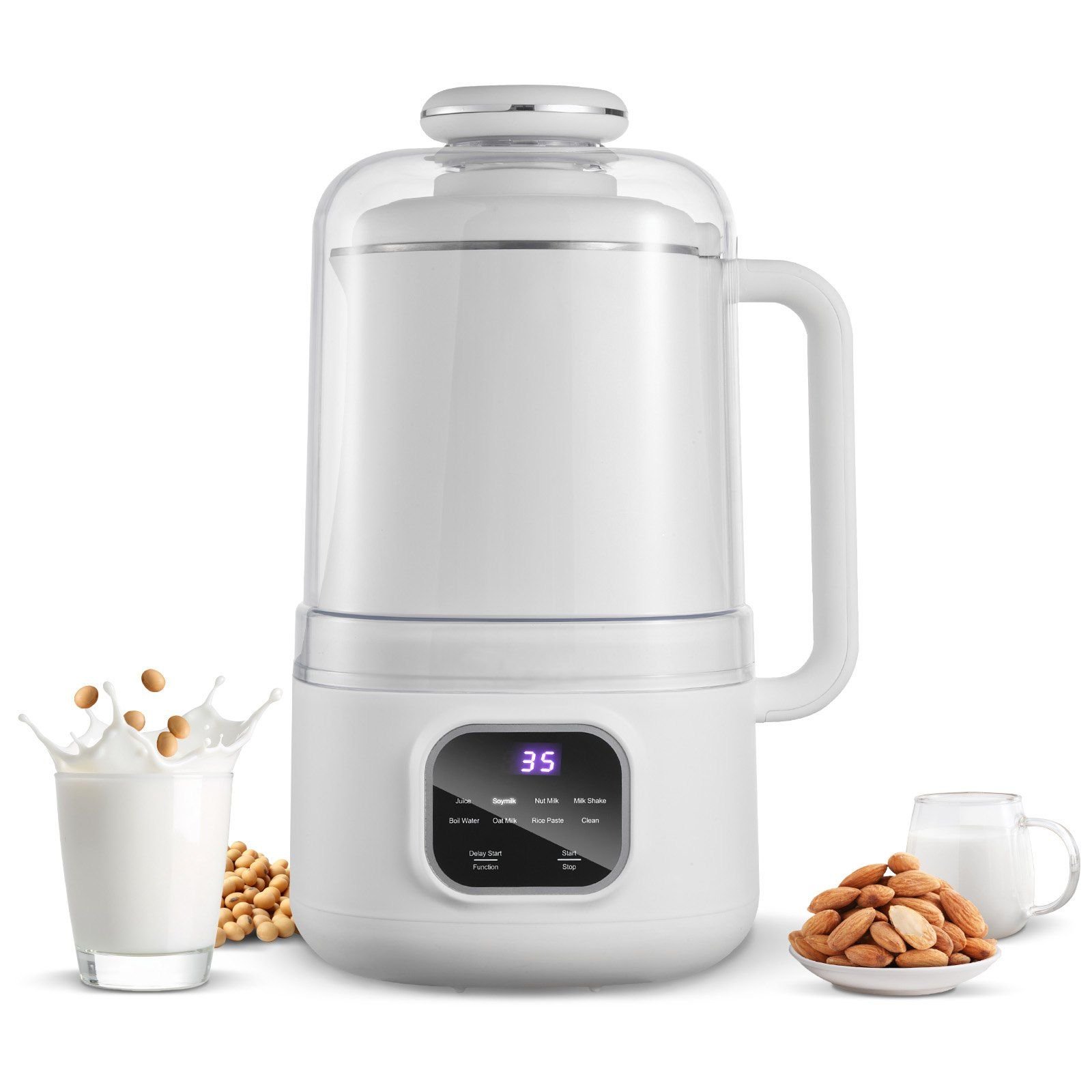 VEVOR 8-in-1 Nut Milk Maker, 34 oz Soy Milk Maker with 200W Blending, for Homemade Oat, Nut, Soy, Juice, Milkshake, Rice Cereal
