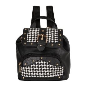 Millie Houndstooth Print Mini Backpack
