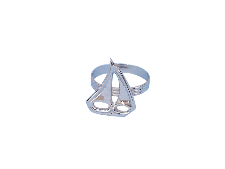 Chrome Sailboat Napkin Ring 2""