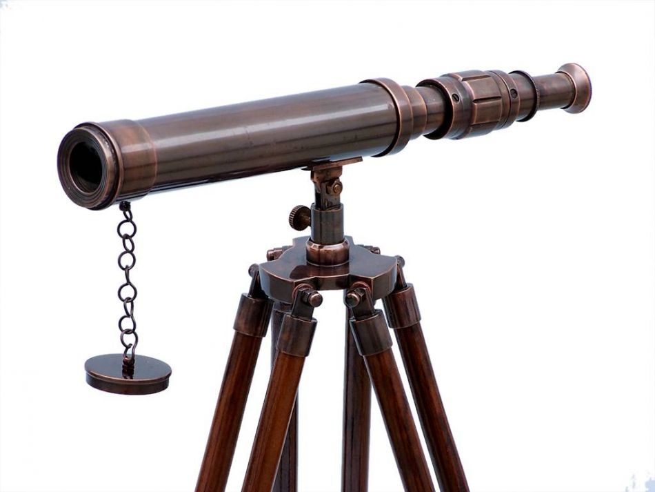 Standing Antique Copper Harbor Master Telescope 30""