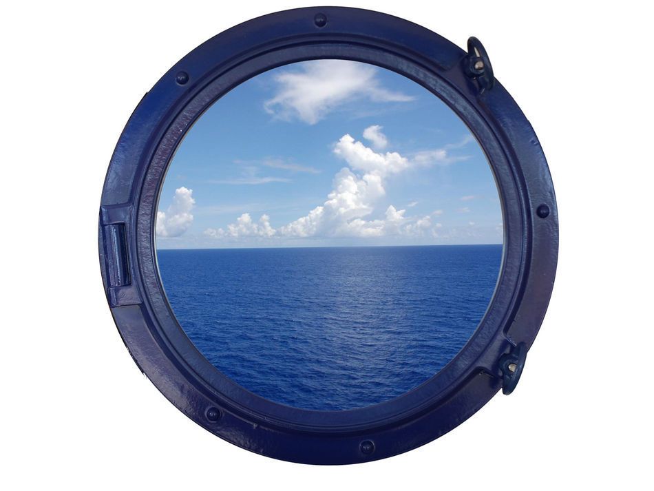 Navy Blue Decorative Ship Porthole Window 24""