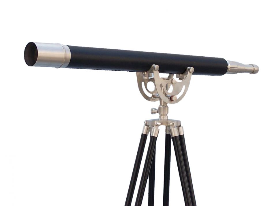 Floor Standing Brushed Nickel With Leather Anchormaster Telescope 65""