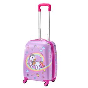 Kids Luggage Set, 5 Piece, 18 Inch Hardside Rolling Wheels Suitcase with Backpack & U-shape Pillow, Unicorn Kids Carry on Luggage Set