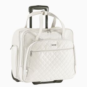 Rolling Laptop Bag, Fits Up to 15.6 Inch Laptop, Wheeled Briefcase, Roller Computer Tote Bag with 2 Fixed Wheels & Telescoping Handle