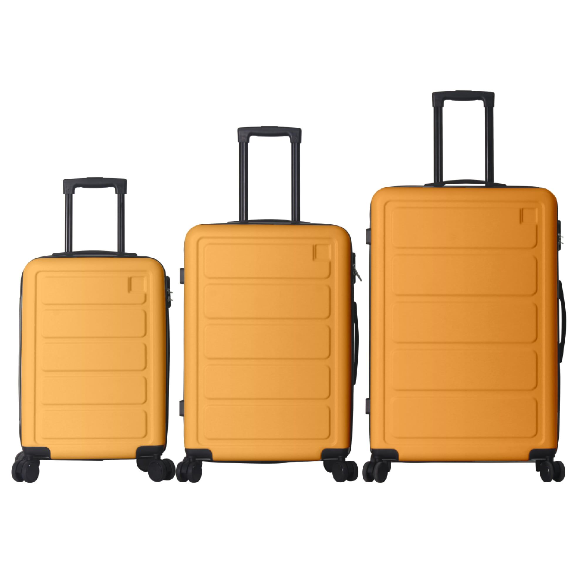 Luggage Sets ABS Hardshell 3pcs Luggage, Lightweight Durable Suitcase sets Spinner Wheels Suitcase 20''24''28'' (Yellow)