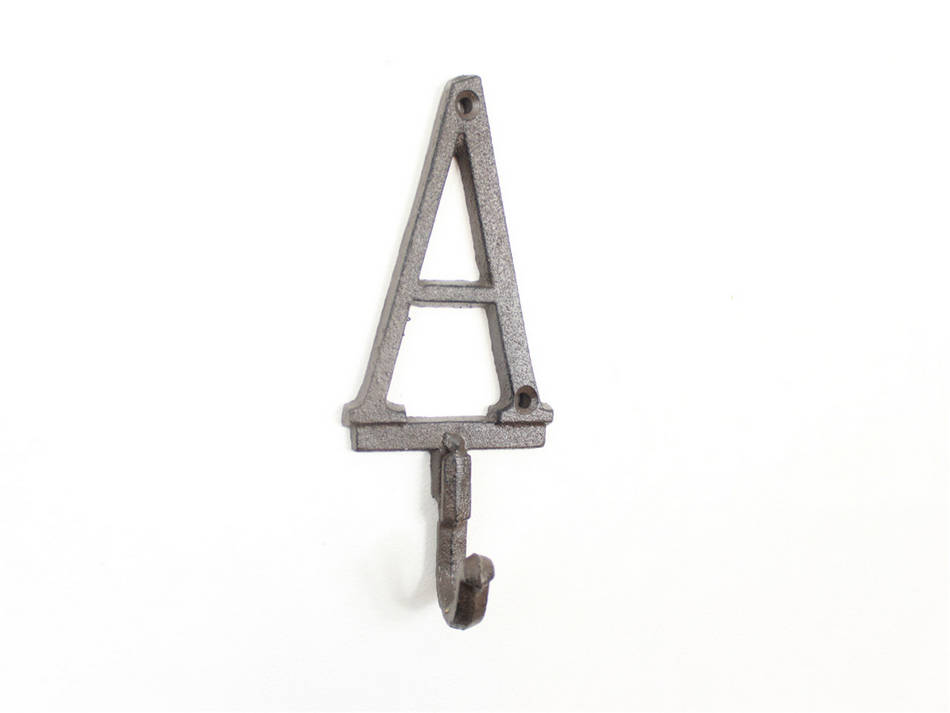 Cast Iron Letter A Alphabet Wall Hook 6""