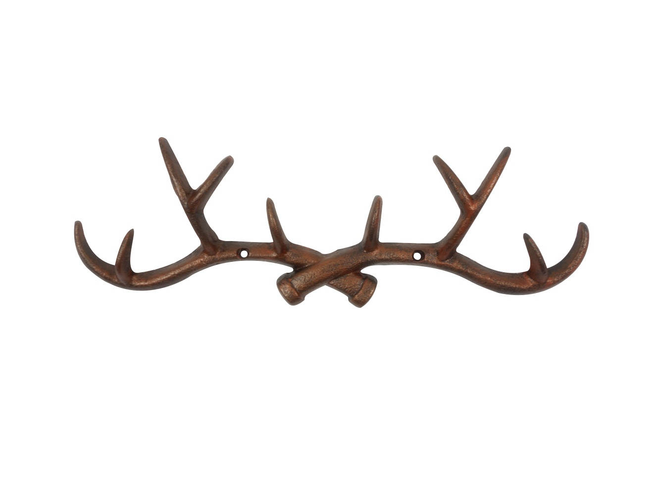 Rustic Copper Cast Iron Antler Wall Hooks 15""