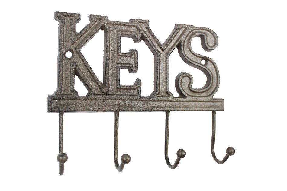 Cast Iron Keys Hooks 8""