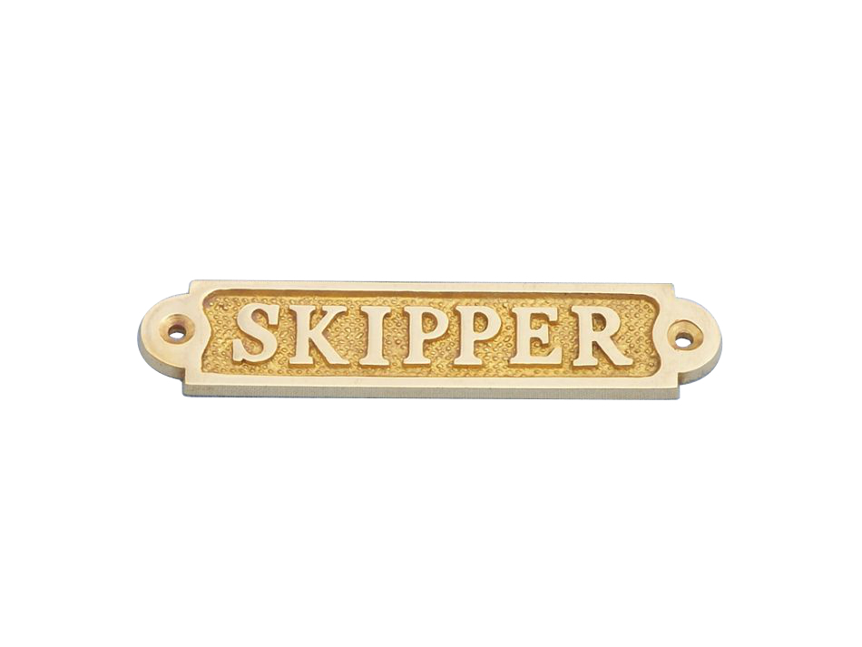 Brass Skipper Sign 5""