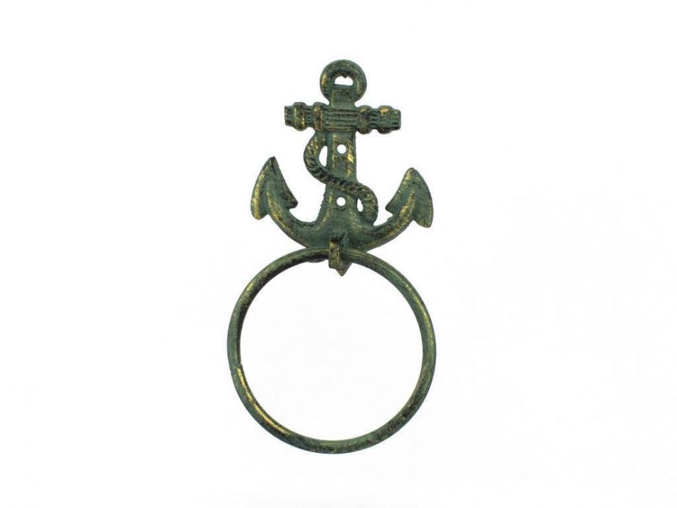 Antique Bronze Cast Iron Anchor Towel Holder 8.5""