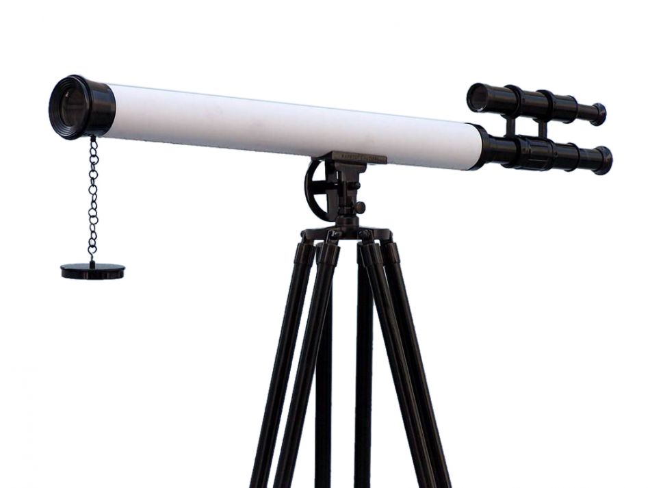 Floor Standing Oil-Rubbed Bronze-White Leather With Black Stand Griffith Astro Telescope 65""