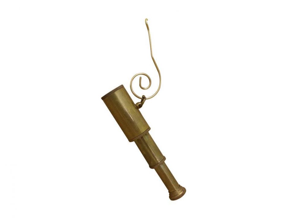 Antique Brass Telescope Christmas Ornament 5""