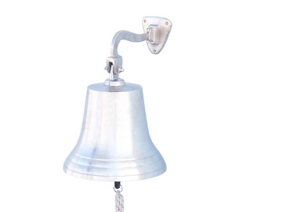 Brushed Nickel Hanging Ship's Bell 15""