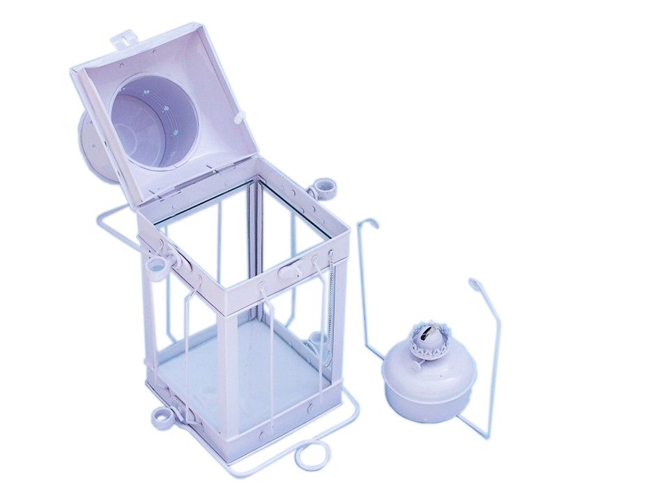 Iron Cargo Oil Lamp 18"" - White