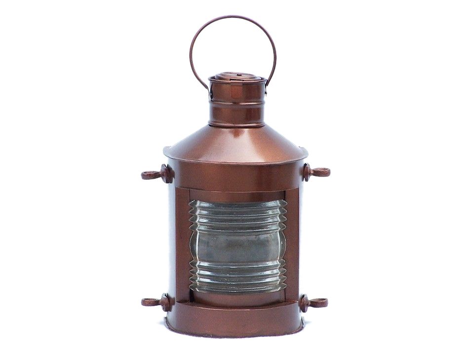 Antique Copper Masthead Oil Lamp 12""
