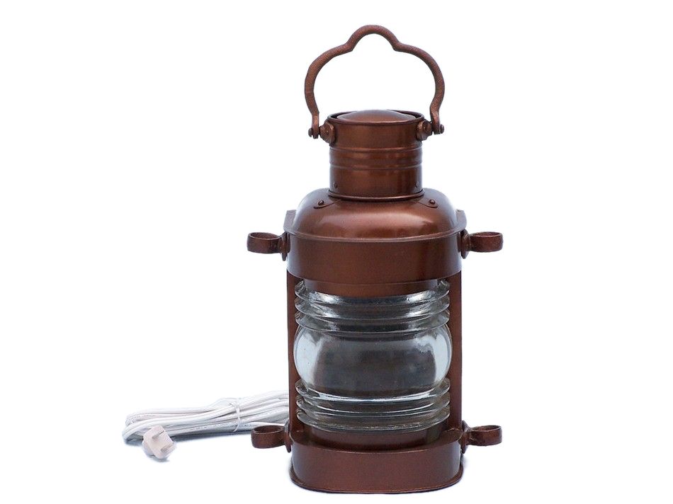 Antique Copper Masthead Electric Lamp 14""