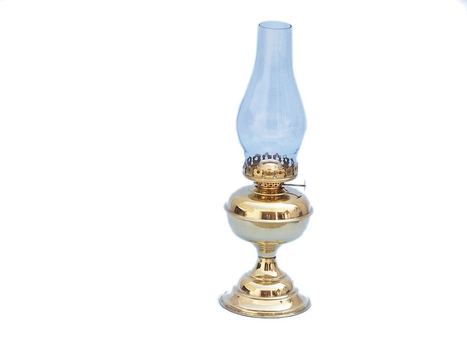 Solid Brass Table Oil Lamp 17""