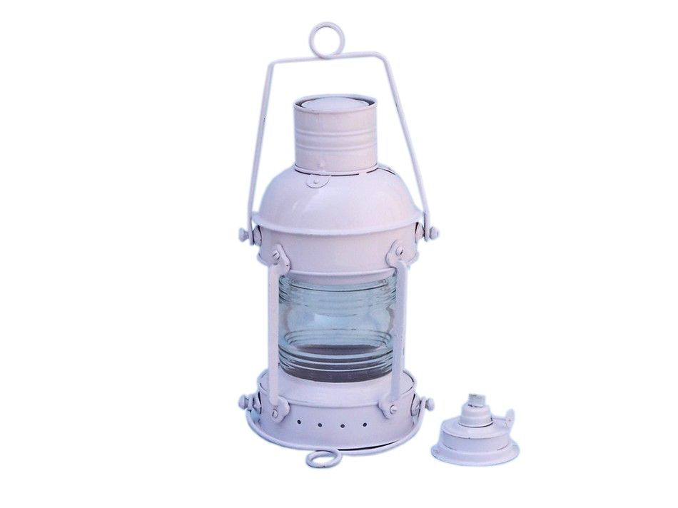 Iron Anchormaster Oil Lamp 15"" - White