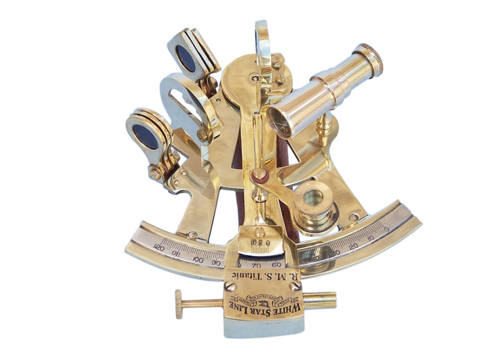 Titanic White Star Lines Sextant with Rosewood Box 5""