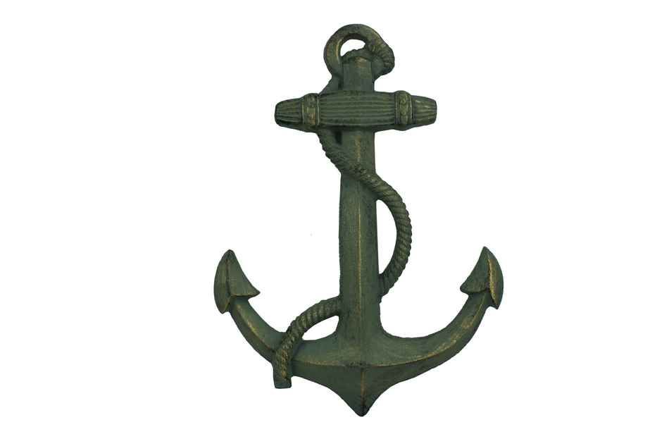 Antique Seaworn Bronze Cast Iron Anchor 17""