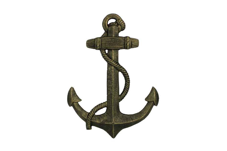 Antique Gold Cast Iron Anchor 17""