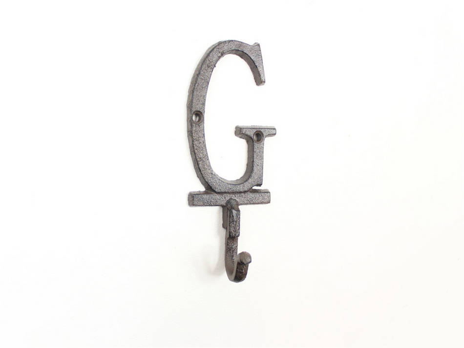 Cast Iron Letter G Alphabet Wall Hook 6""