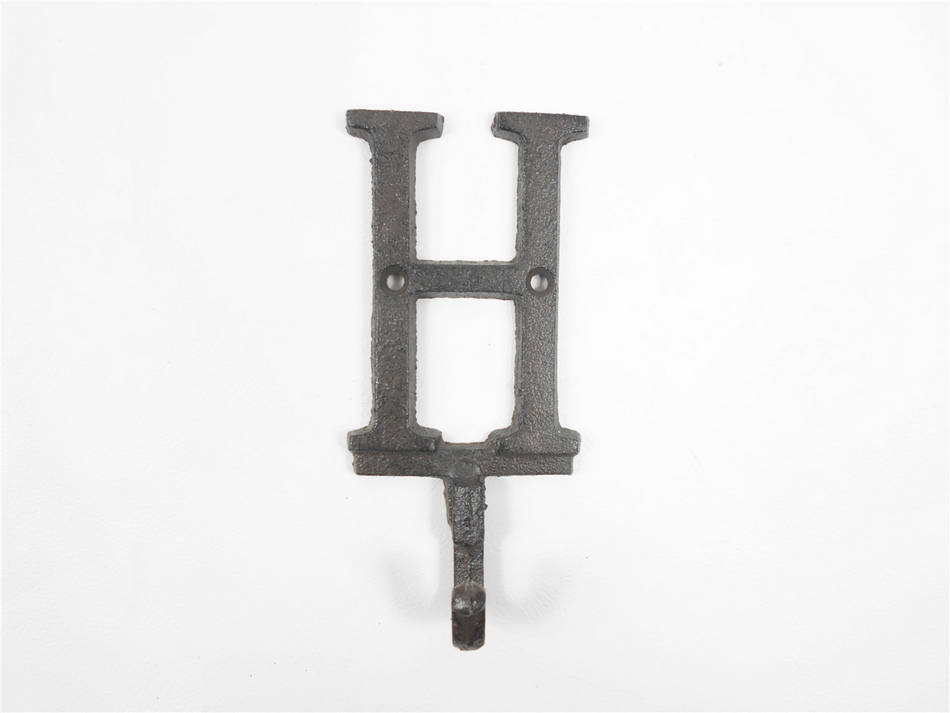 Cast Iron Letter H Alphabet Wall Hook 6""