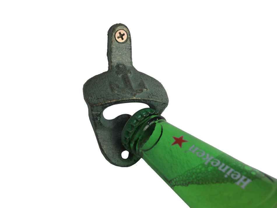 Antique Seaworn Bronze Cast Iron Wall Mounted Anchor Bottle Opener 3""