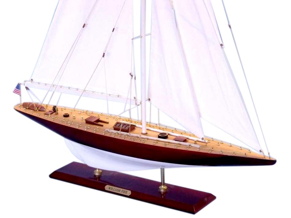 Wooden William Fife Limited Model Sailboat Decoration 35""