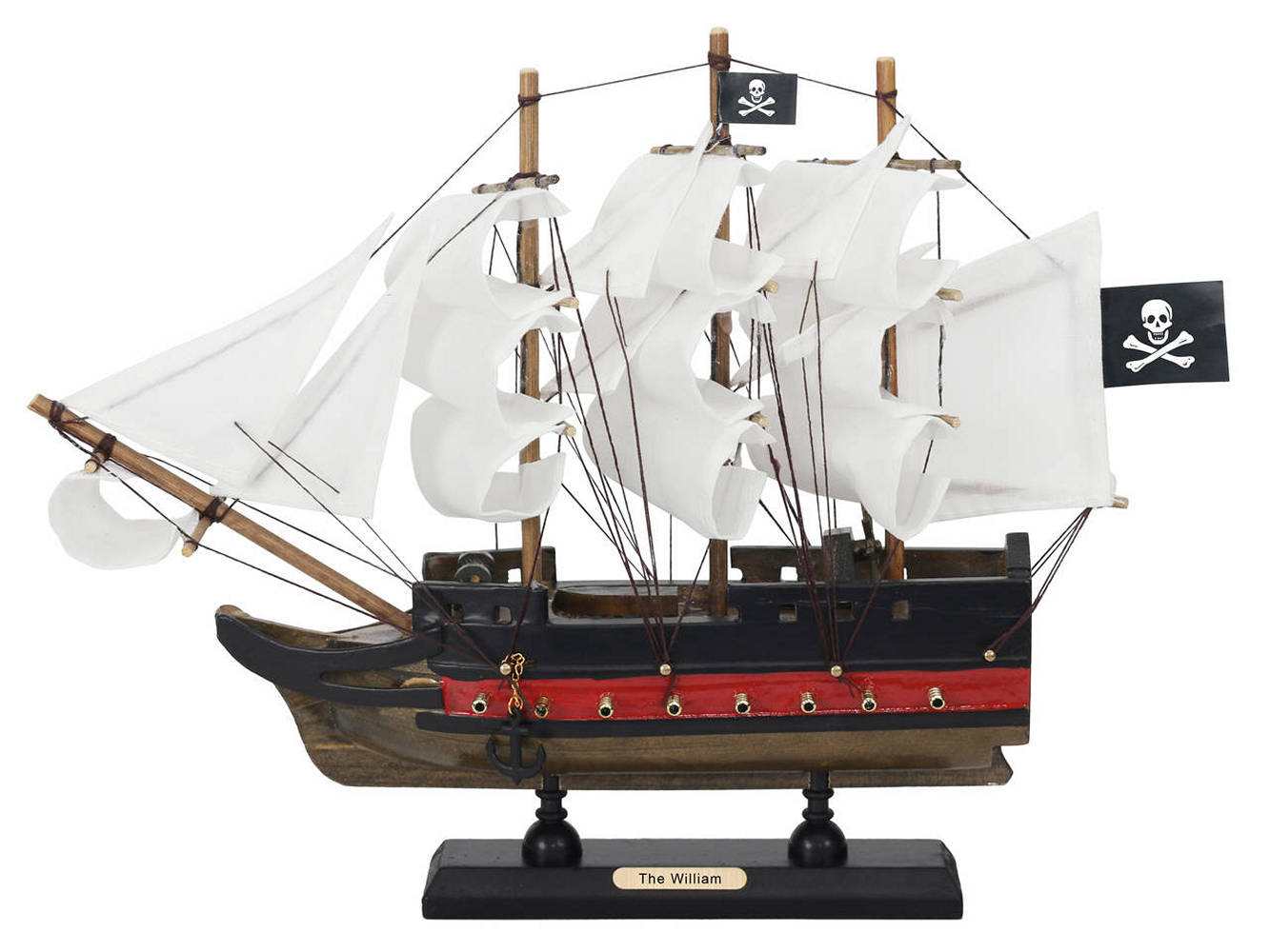 Wooden Calico Jacks The William White Sails Limited Model Pirate Ship 12""
