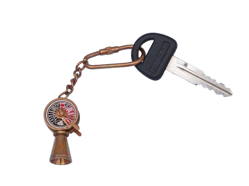 Antique Copper Titanic Engine Telegraph Key Chain 5""