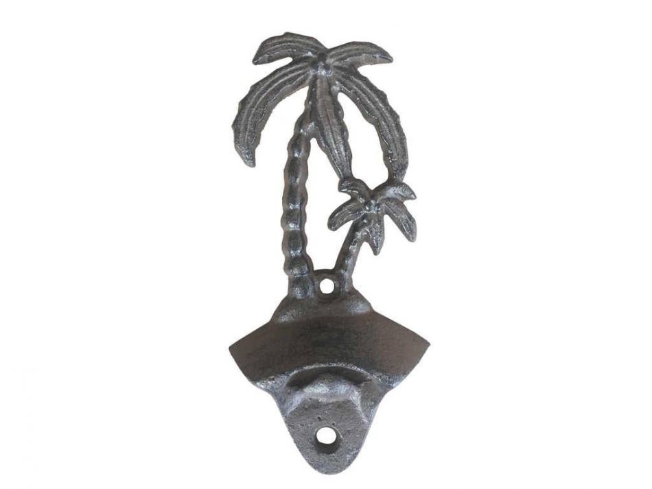 Cast Iron Wall Mounted Palmtree Bottle Opener 6""